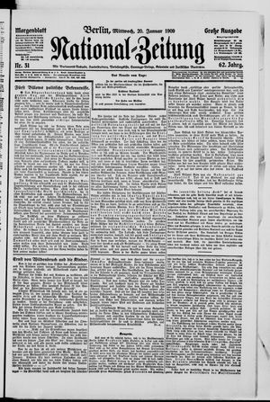 Nationalzeitung vom 20.01.1909