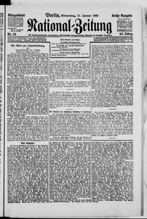 Nationalzeitung vom 21.01.1909