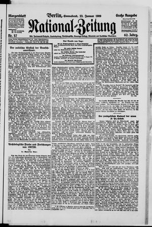 Nationalzeitung on Jan 23, 1909