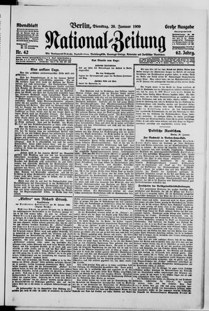 Nationalzeitung vom 26.01.1909