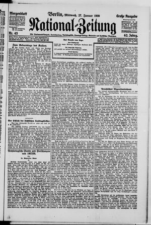 Nationalzeitung vom 27.01.1909
