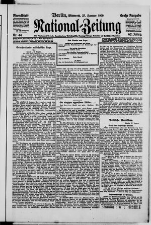Nationalzeitung vom 27.01.1909