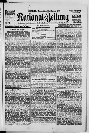Nationalzeitung vom 28.01.1909