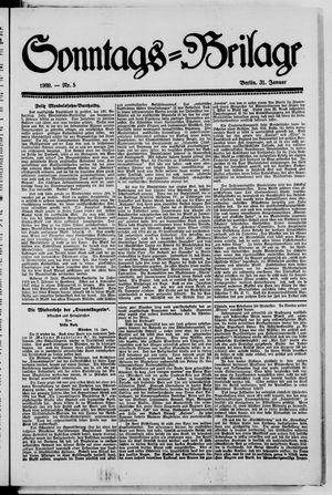 Nationalzeitung vom 31.01.1909