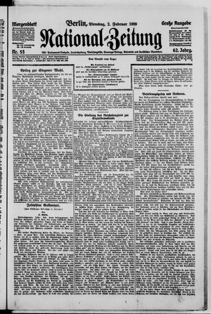 Nationalzeitung vom 02.02.1909