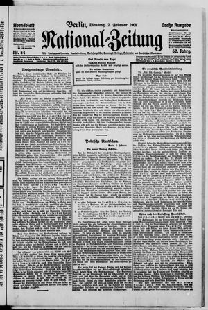 Nationalzeitung vom 02.02.1909