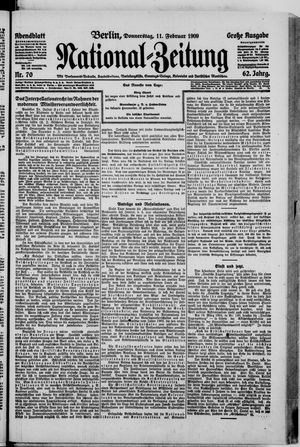Nationalzeitung on Feb 11, 1909