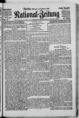 Nationalzeitung vom 15.02.1909