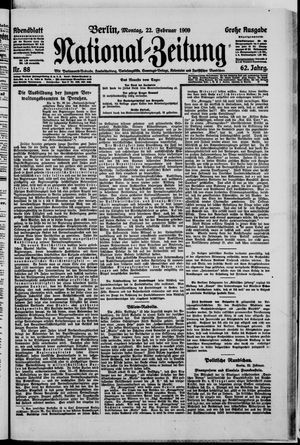 Nationalzeitung vom 22.02.1909