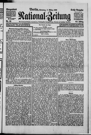 Nationalzeitung vom 07.03.1909