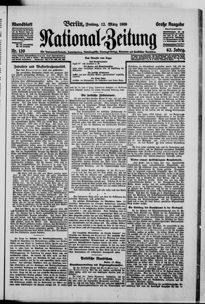 Nationalzeitung vom 12.03.1909