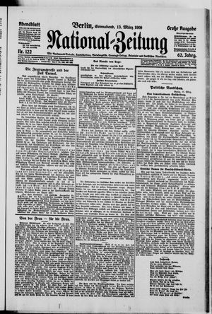 Nationalzeitung vom 13.03.1909