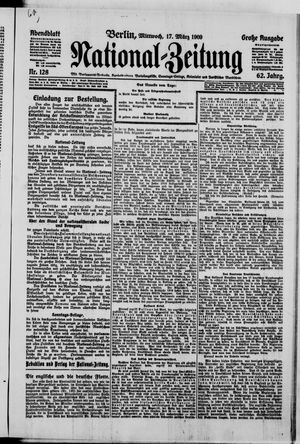 Nationalzeitung vom 17.03.1909