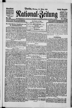 Nationalzeitung vom 22.03.1909