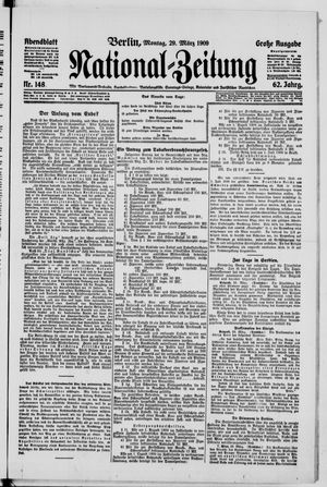 Nationalzeitung vom 29.03.1909
