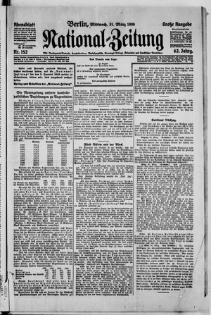 Nationalzeitung on Mar 31, 1909