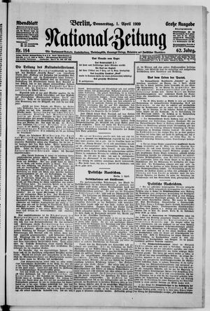 Nationalzeitung vom 01.04.1909