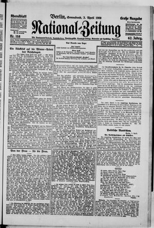 Nationalzeitung vom 03.04.1909