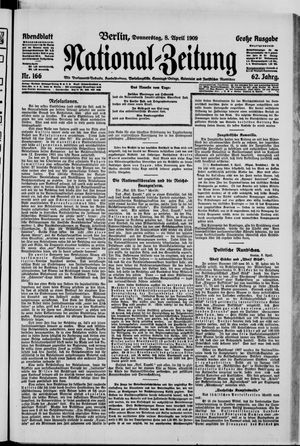Nationalzeitung vom 08.04.1909