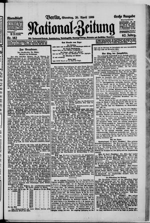 Nationalzeitung vom 20.04.1909