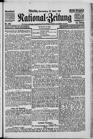 Nationalzeitung vom 22.04.1909