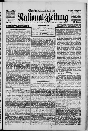 Nationalzeitung vom 23.04.1909