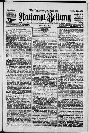 Nationalzeitung vom 26.04.1909