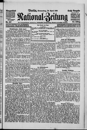 Nationalzeitung vom 29.04.1909