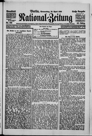 Nationalzeitung vom 29.04.1909