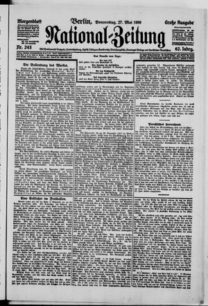 Nationalzeitung vom 27.05.1909