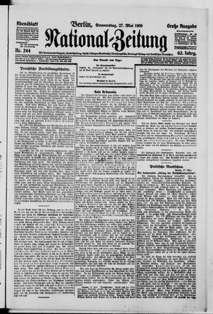 Nationalzeitung vom 27.05.1909