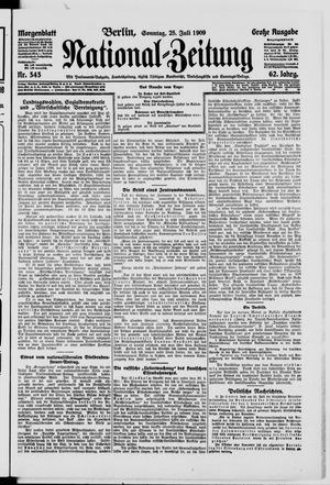 Nationalzeitung vom 25.07.1909