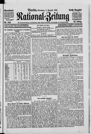 Nationalzeitung vom 03.08.1909