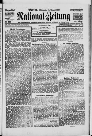 Nationalzeitung vom 18.08.1909