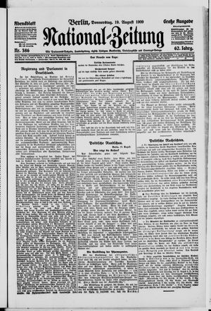 Nationalzeitung vom 19.08.1909