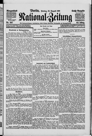 Nationalzeitung vom 20.08.1909