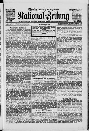 Nationalzeitung vom 24.08.1909