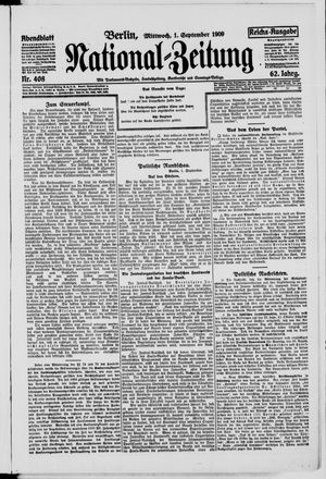 Nationalzeitung vom 01.09.1909