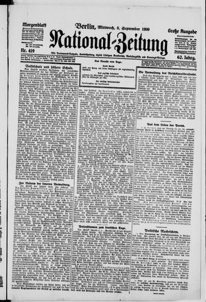 Nationalzeitung vom 08.09.1909