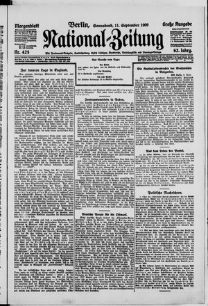 Nationalzeitung vom 11.09.1909