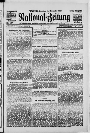 Nationalzeitung vom 12.09.1909