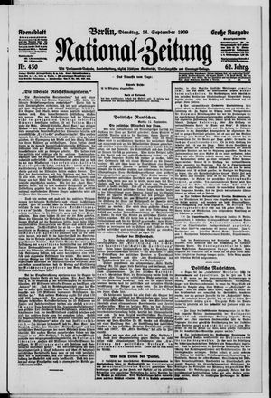 Nationalzeitung vom 14.09.1909