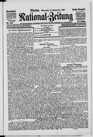 Nationalzeitung vom 15.09.1909