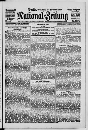 Nationalzeitung vom 18.09.1909