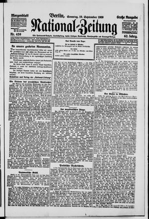 Nationalzeitung vom 19.09.1909