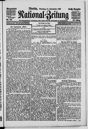 Nationalzeitung vom 21.09.1909
