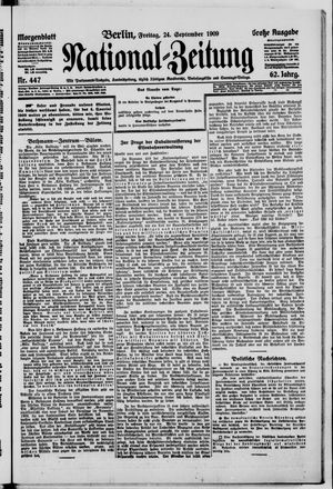 Nationalzeitung vom 24.09.1909