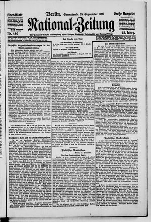 Nationalzeitung vom 25.09.1909