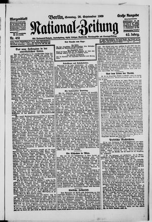 Nationalzeitung vom 26.09.1909