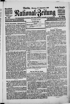 Nationalzeitung vom 27.09.1909